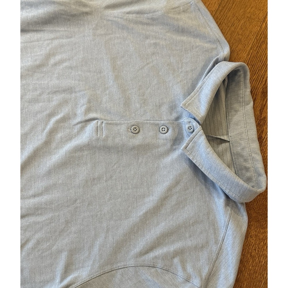 Lululemon Evolution Short Sleeve Polo Shirt Light Blue Heathered Size Large